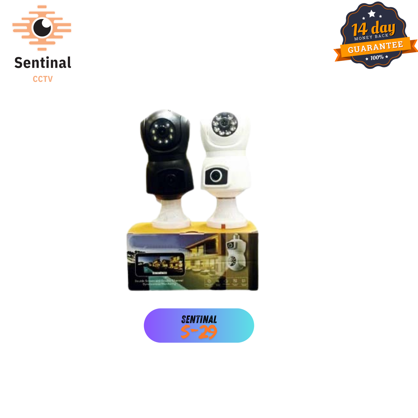S-29 Wifi HD  4MP Waterproof  DUAL LENSE Wireless Security Camera
