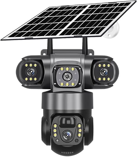 15 MPV380 Pro Solar Triple Lens PTZ CCTV Camera – Wireless Outdoor Security Camera