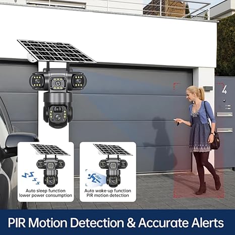 15 MPV380 Pro Solar Triple Lens PTZ CCTV Camera – Wireless Outdoor Security Camera