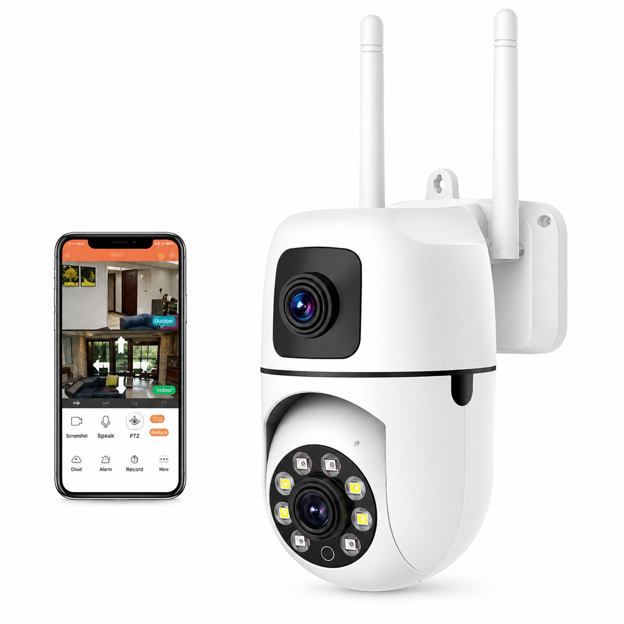 Sentinal 5MP Dual Lens V380 Pro WiFi CCTV Camera – PTZ Auto Tracking & IR Night Vision