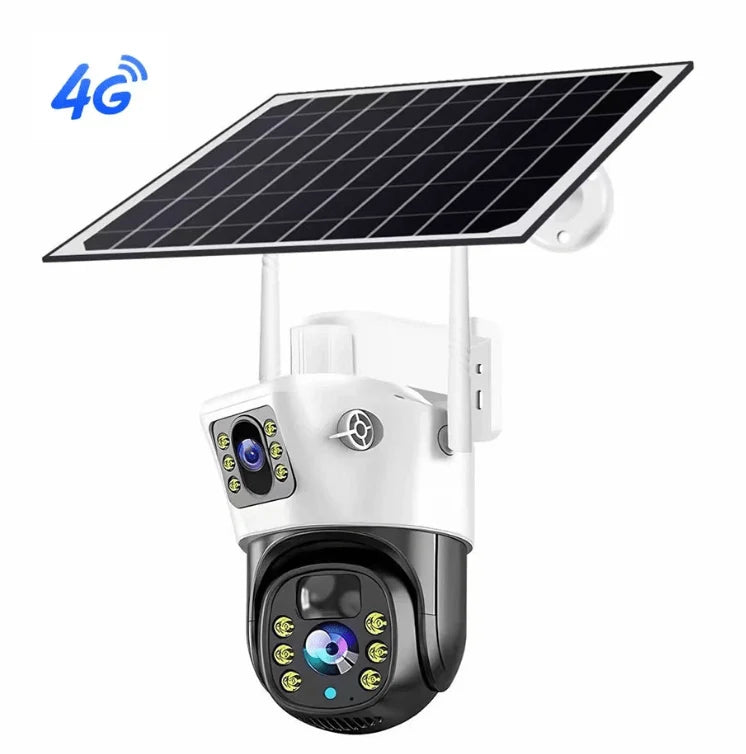 Sentinal 8MP 4G SIM Solar Dual-Lens PTZ Outdoor CCTV Camera – 360° Security Camera