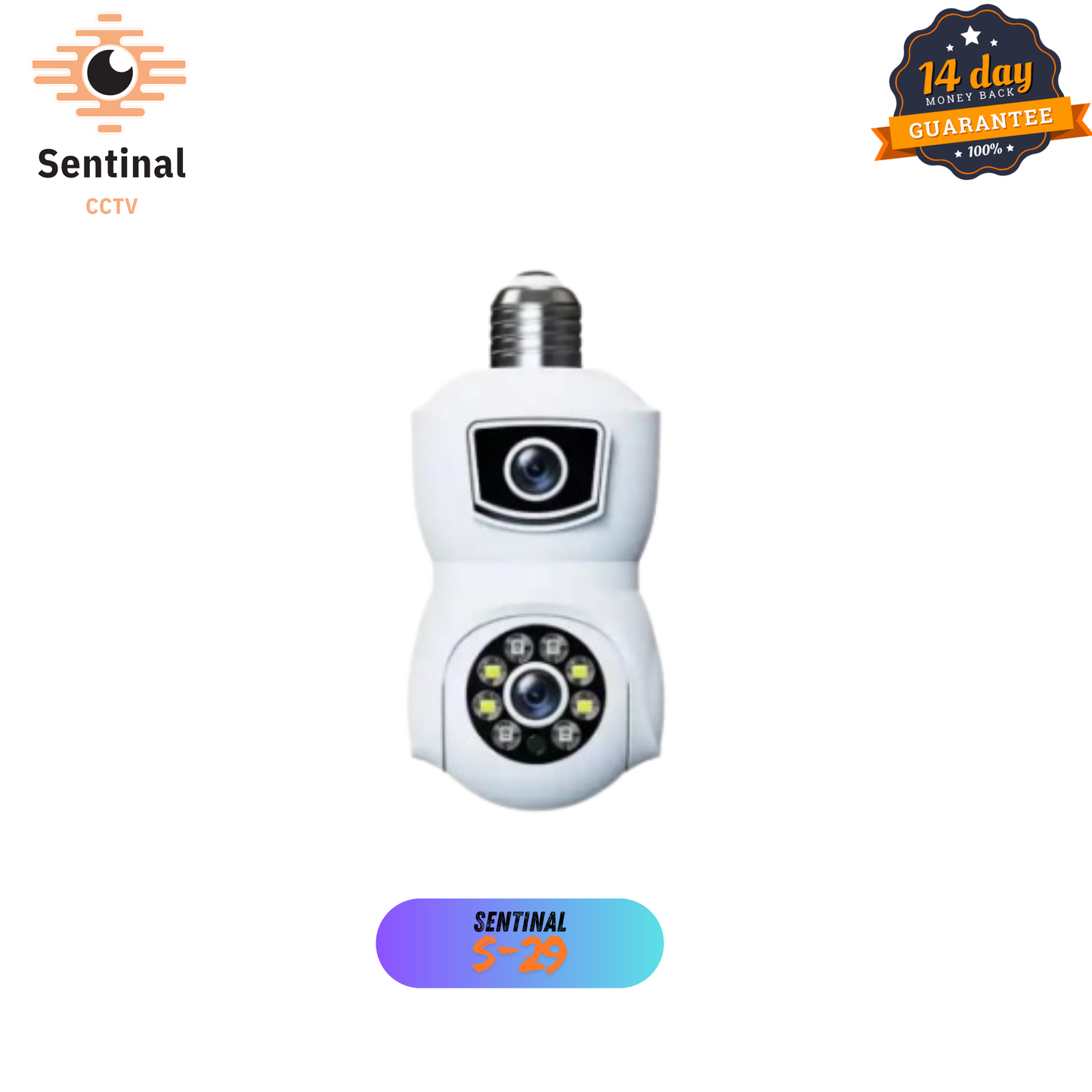 S-29 Wifi HD  4MP Waterproof  DUAL LENSE Wireless Security Camera